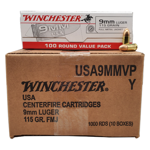9mm - Winchester 115 Grain FMJ 1000 Round Value Pack